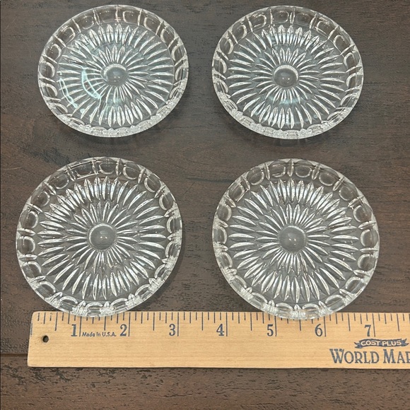 vintage crystal glass coasters - Picture 2 of 3